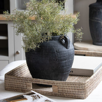 Aged Black Vase With Handles, 3 of 3