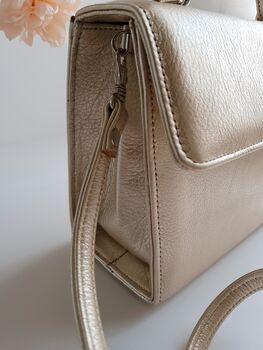 Light Gold Leather Handbag, 4 of 11