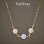 Natural Round Pastel Morganite Gems Pendant Necklace, thumbnail 5 of 6