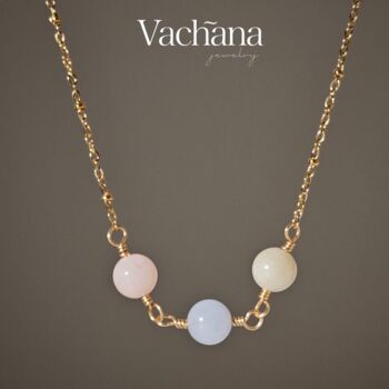 Natural Round Pastel Morganite Gems Pendant Necklace, 5 of 6