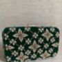 Emerald Green Velvet Handcrafted Clutch Bag, thumbnail 2 of 9