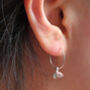 Sterling Silver Mini Leaf Hoop Earrings, thumbnail 4 of 8