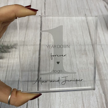 Personalised Acrylic Block First Anniversary Gift, 4 of 6