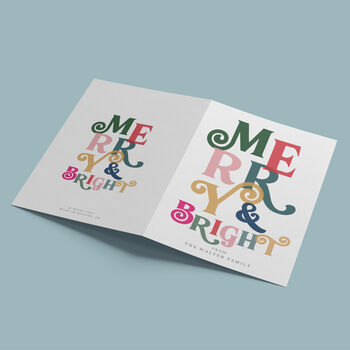 Personalised 'Merry And Bright' Christmas Card Pack, 3 of 4