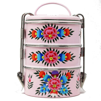 Traditional Indian Tiffin Box Hand Painted, 3 of 10