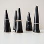 Handmade Black Ceramic Ring Holder Cones, thumbnail 1 of 9