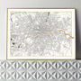 Limited Edition London Screen Print In White And Gold, thumbnail 1 of 4