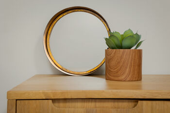 Small Round Black Cylinder Wall Mirror, 5 of 10