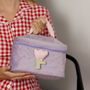 Quilted Tulip Flower Makeup Bag Travel Wash Bag, thumbnail 1 of 12
