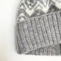 Ladies Lambswool Knitted Bobble Hat Waves Pattern, thumbnail 6 of 9