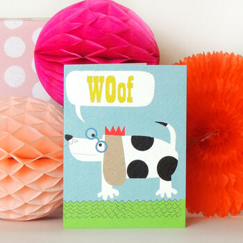 Woofing Dog Mini Greetings Card, 5 of 5