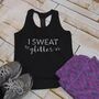 I Sweat Glitter Tri Dri Gym Vest, thumbnail 1 of 2