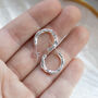 Sterling Silver Molten Hoop Earrings, thumbnail 2 of 7