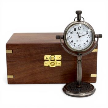 Custom Engraved Bronze Desk Clock – 23rd Anniversary And Father's Day Keepsake Gift For Him, 11 of 12