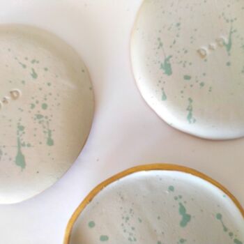 Handmade Green Paint Splatter Ring Dish, 4 of 10