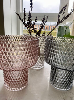 Silma Handmade Blush Pink Glass Vase, 3 of 4