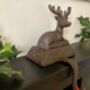 Cast Iron Reindeer Stocking Holder Xmas Mantel Hanger, thumbnail 6 of 7