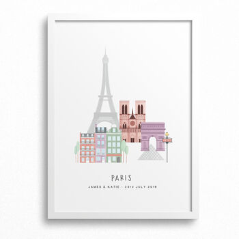 Personalised Paris City Print By Kimberley Rose Studio ...