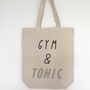 Gym And Tonic Canvas Shopping Tote Bag, thumbnail 3 of 4