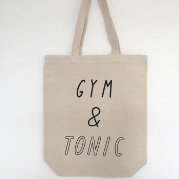 Gym And Tonic Canvas Shopping Tote Bag, 3 of 4