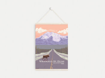 Wrangell St Elias National Park Travel Poster Art Print, 6 of 8