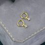 Sterling Silver Extra Tiny Hydrangea Flower Cz Huggie Hoop Earrings, thumbnail 7 of 12