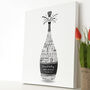 Personalised Diamond Anniversary Champagne Word Art, thumbnail 2 of 8