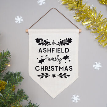 Personalised Family Christmas Banner Flag, 3 of 4