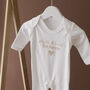 Personalised Hello World Baby Grow Hearts, thumbnail 1 of 4