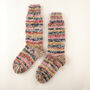 Hand Knitted Striped Wool Socks, thumbnail 2 of 5