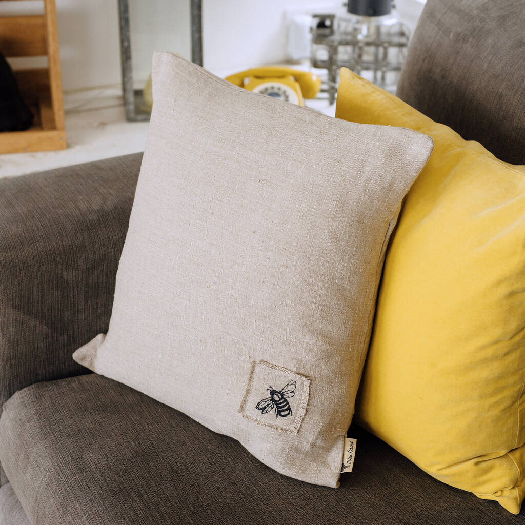 Bee Soft Washed Linen Cushion