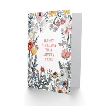 Meadow Plants Flowers Birthday Her Nana Card, 2 of 4