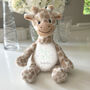 Personalised Born In 2026 Giraffe Teddy Bear 34cm – New Baby, Christening Or 1st Birthday Gift, thumbnail 4 of 9