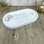Personalised Script Text And Hearts Trinket Tray, thumbnail 1 of 5