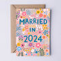 Floral Wedding Card, Married In 2024, thumbnail 1 of 3