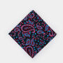 Mens Black And Pink Paisley Needlecord Pocket Square, thumbnail 8 of 9