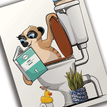 Meerkat In The Toilet, Funny Toilet Art, 5 of 9