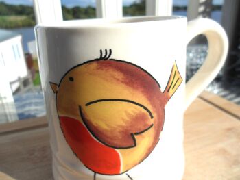 Tankard Mug In Cheeky Christmas Robin Redbreast Design, 9 of 10
