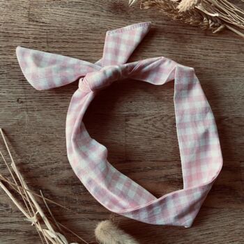 Wire Twist Headband And Scrunchie In Pink Gingham, 3 of 3