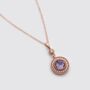 Round Amethyst 18k Rose Gold Plated Necklace, thumbnail 2 of 5