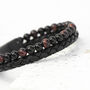 Personalised Men's Tigers Eye Leather And Bead Bracelet, thumbnail 5 of 5