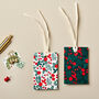Festive Flowers Christmas Gift Tags Pack Of Six, thumbnail 1 of 6