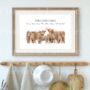 Personalised Highland Cow Family Print, thumbnail 1 of 3