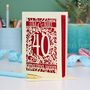 Ruby Wedding Anniversary Card 40 Amazing Years, thumbnail 1 of 6