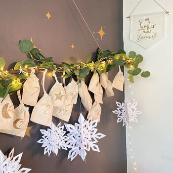 24 Reusable Christmas Advent Calendar Mini Bags, 10 of 10