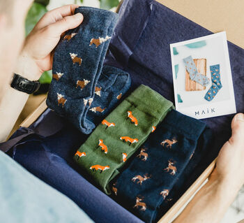 Ethical Organic Cotton Stag Socks, 3 of 5