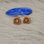 Brown Druzy Agate Silver Stud Earrings, thumbnail 4 of 6