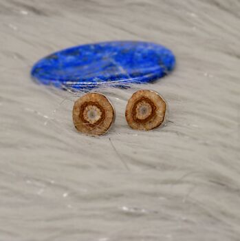 Brown Druzy Agate Silver Stud Earrings, 4 of 6