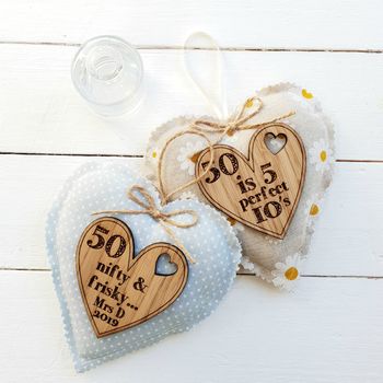 30th Birthday Fabric Heart With Oak Message, 5 of 8