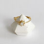 Moonstone Star Adjustable 18k Gold Plated Vermeil Ring, thumbnail 1 of 6